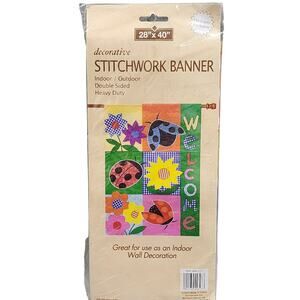 Spring Decorative Stitchwork Banner Indoor/Outdoor 28"x40" Michaels' Exclusive
